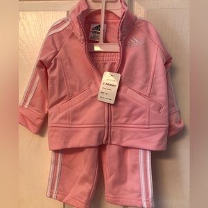 6 month old light pink adidas set